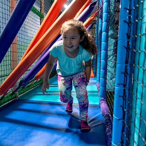 Child playing at Lava Island