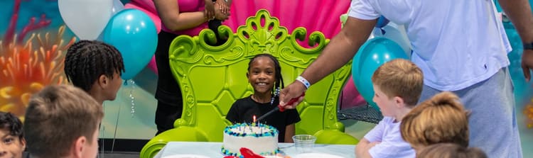 Girl celebrating his birthday at Lava Island