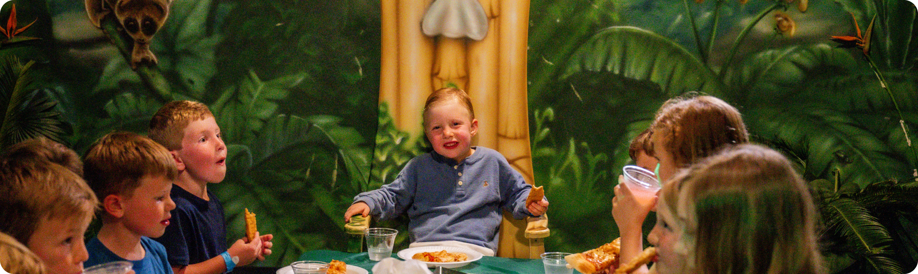 Boy celebrating his birthday at Lava Island