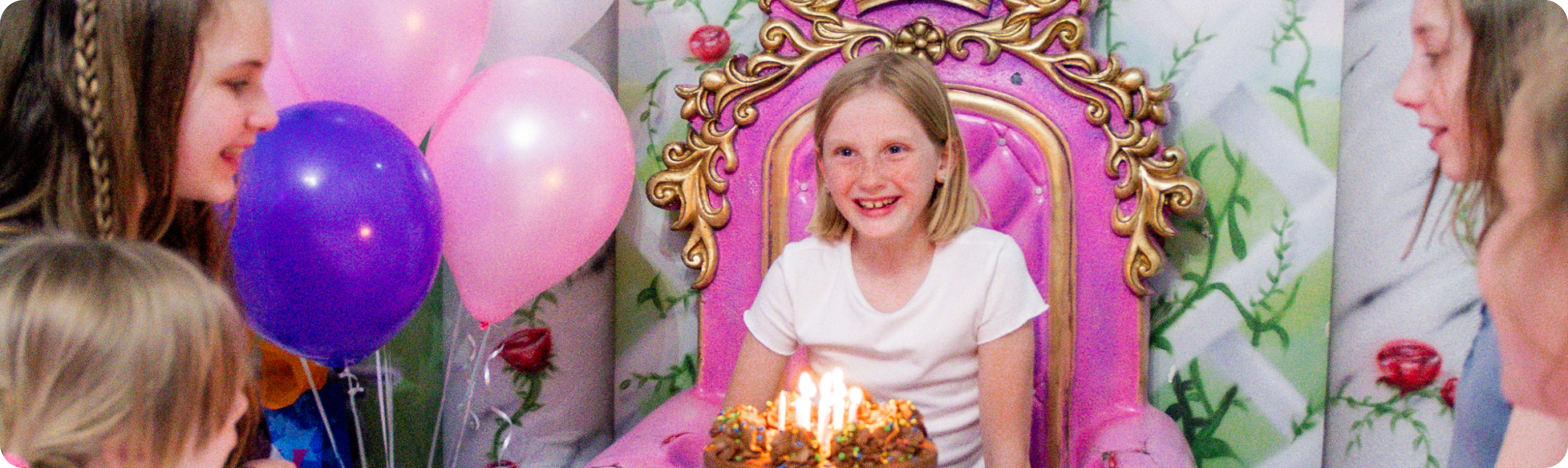 Girl celebrating her birthday at Lava Island