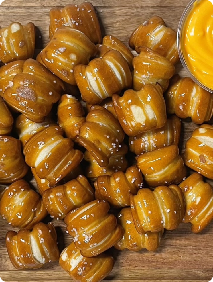 Freshly baked pretzels